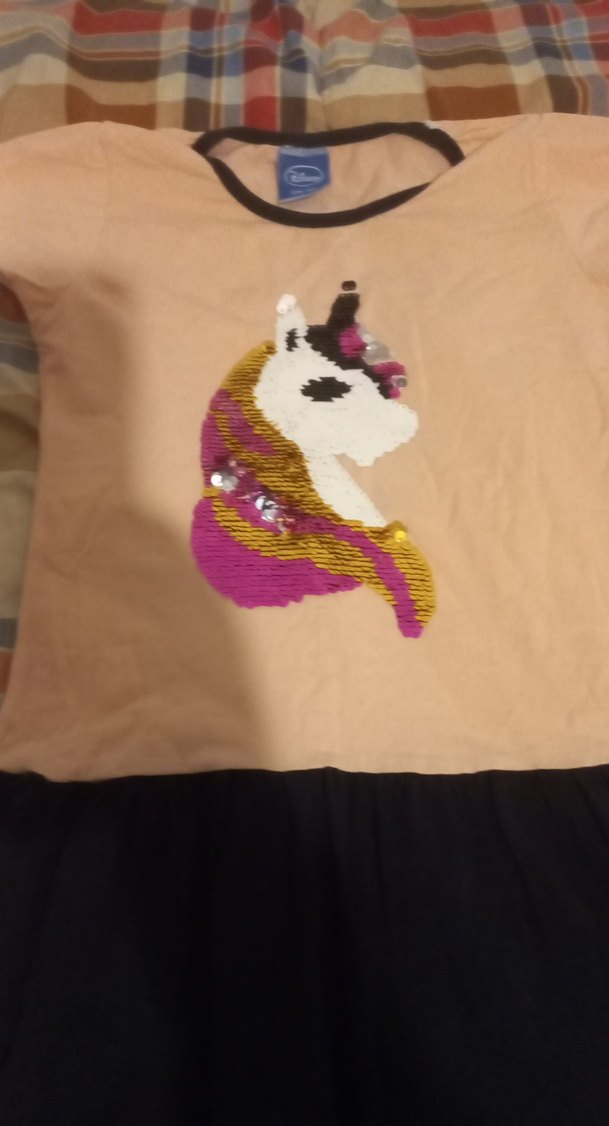 Kız Çocuk Kahverengi Kısa Kollu Triko Elbise - Görsel 2