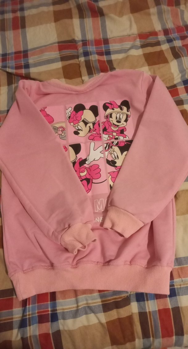 Kızlar için pembe uzun kollu baskılı sweatshirt - Görsel 4