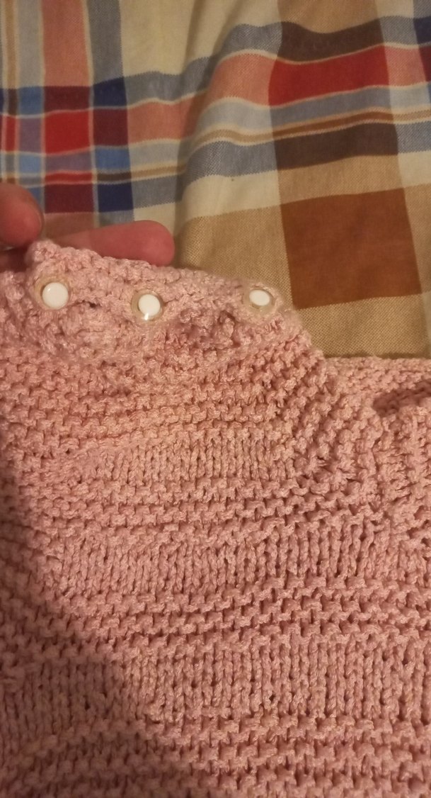 Pembe V Yaka Örgü Süveter - Görsel 2