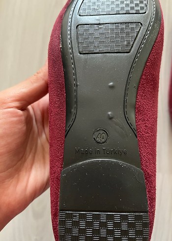 Bambi Bordo Kürklü Dolgu Topuklu Kadın Babet