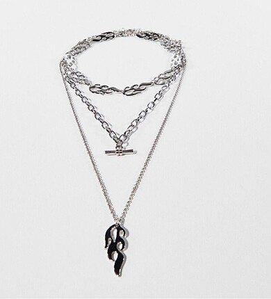 Bershka Flame Kolye Choker Set