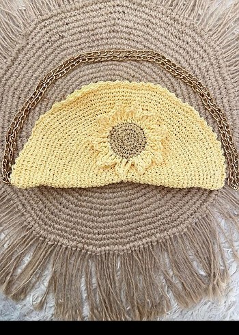 Sarı ayçiçeği temalı el-omuz çantası - Görsel 2