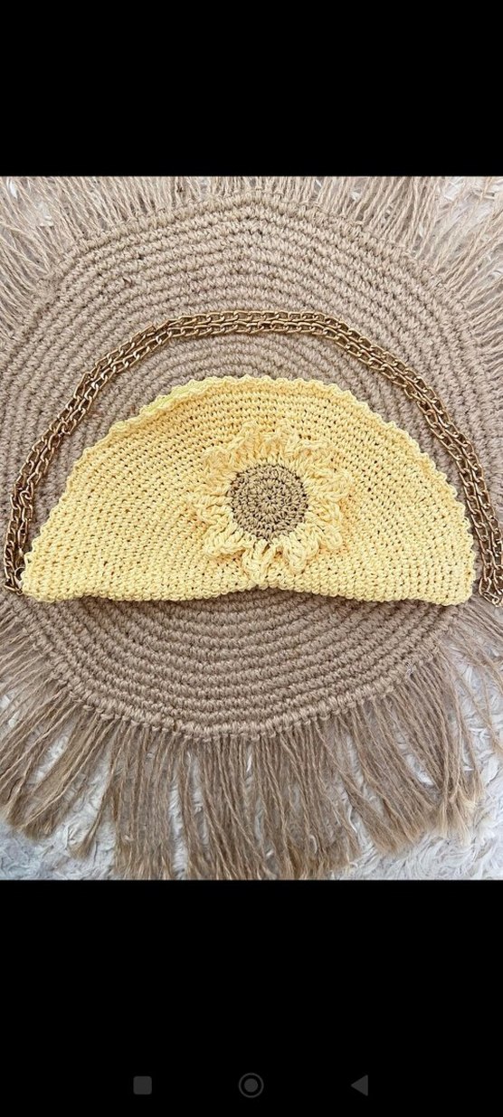 Sarı ayçiçeği temalı el-omuz çantası - Görsel 2