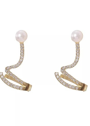 Accessorize İnci Taşlı Sarmal kıkırdak küpe