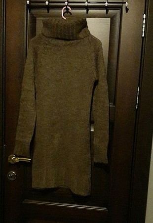 zara toprak rengi kazak elbise