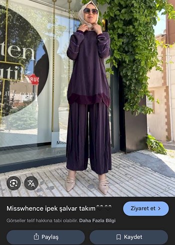 Misswhence İpek Mor Piliseli Salaş Takım
