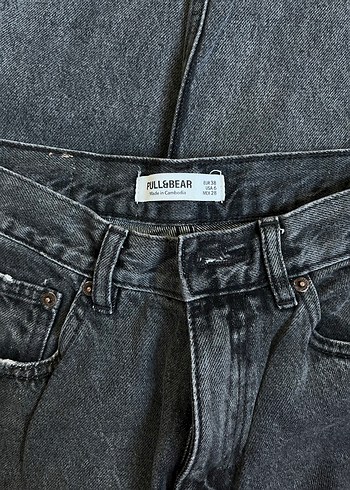 38 Beden çeşitli Renk Gri, Siyah ve Beyaz Rahat Kesim Kadın Denim Pantolon
