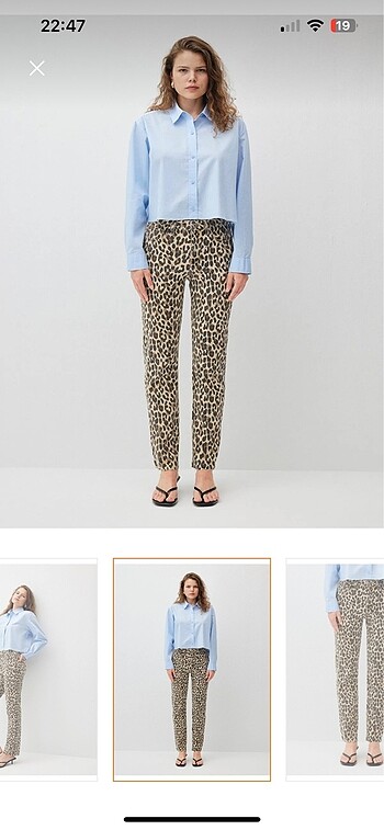 diğer Beden Mavi New York Leopar Jean