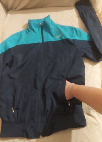 Mavi Nike Fermuarlı Erkek Spor Ceket - Görsel 3