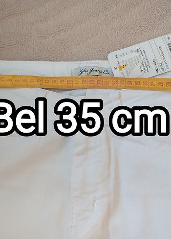29 Beden Beyaz Kot Pamuklu Likralı Regular Fit Pantolon