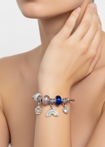 Pandora tarzı charmlı çelik bileklik - Görsel 2