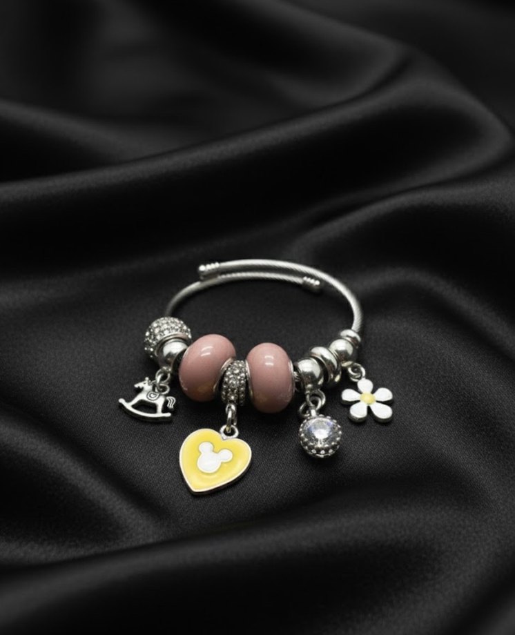 Pandora tarzı charmlı çelik Bileklik - Görsel 2