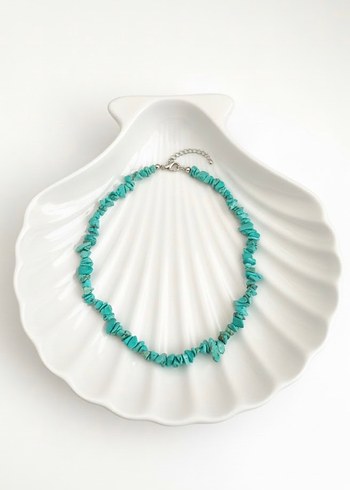 Turkuaz firuze taşı doğal taş kolye - Görsel 2