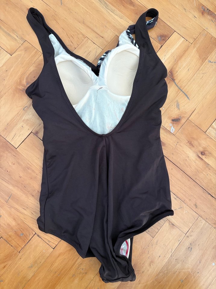 Desenli Kemerli Siyah Mayo - Görsel 2