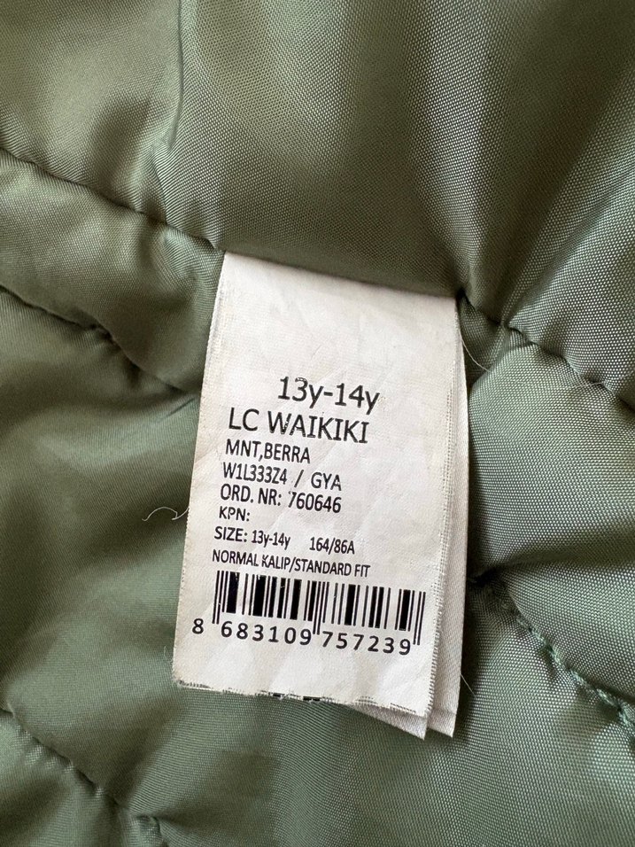 LCW Erkek Çocuk yeşil Kapüşonlu Mont - Görsel 3