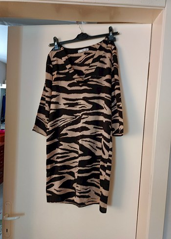 Zebra Desenli ipek elbise