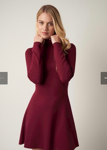 Bordo elbise - Görsel 2