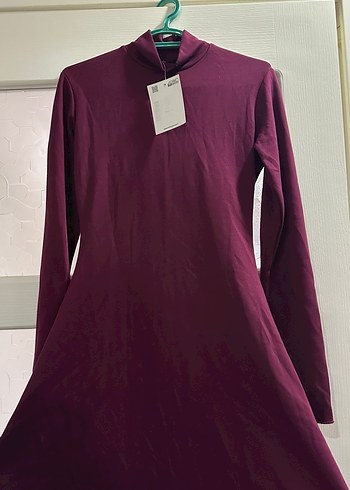 Bordo elbise - Görsel 4