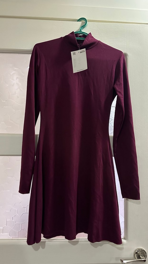 Bordo elbise - Görsel 3