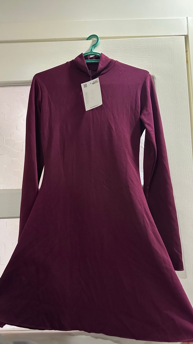 Bordo elbise - Görsel 4