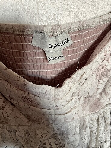 m Beden Bershka Straplez Dantel Mini Elbise
