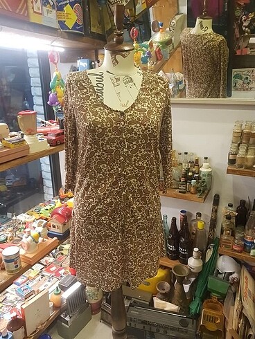 Vintage desenli elbise