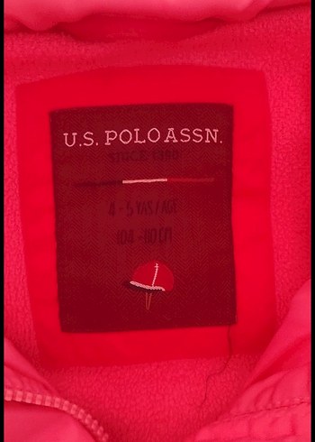 U.S. Polo Kız Çocuk Parlak Pembe Kürklü Mont - Görsel 4