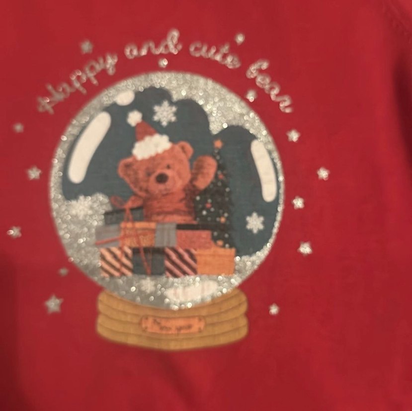 LCW Kız Çocuk Kırmızı Desenli Triko Kazak - Görsel 3