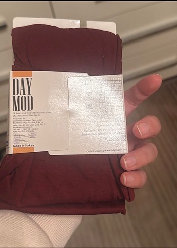 Day mod Bordo Mat Desenli Kadın Külotlu Çorap - Görsel 2