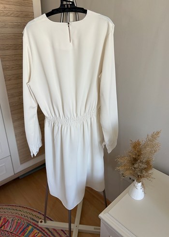 l Beden Levidor tunik Beyaz Drapeli Kadın Mini Tunik
