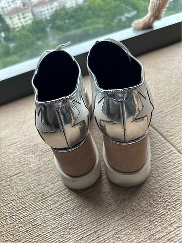 37,5 Beden çeşitli Renk Stella mc Cartney gümüş yüksek tabanlı loafer