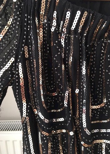 Boncuk İşlemeli Uzun Siyah Bohem Elbise - Görsel 3