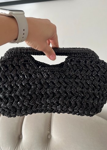 Örgü Siyah Kadın Çanta - Görsel 4