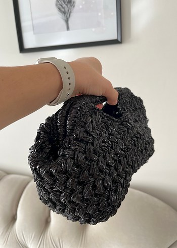 Örgü Siyah Kadın Çanta - Görsel 2