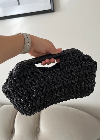 Örgü Siyah Kadın Çanta - Görsel 6