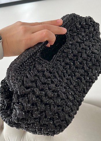 Örgü Siyah Kadın Çanta - Görsel 8