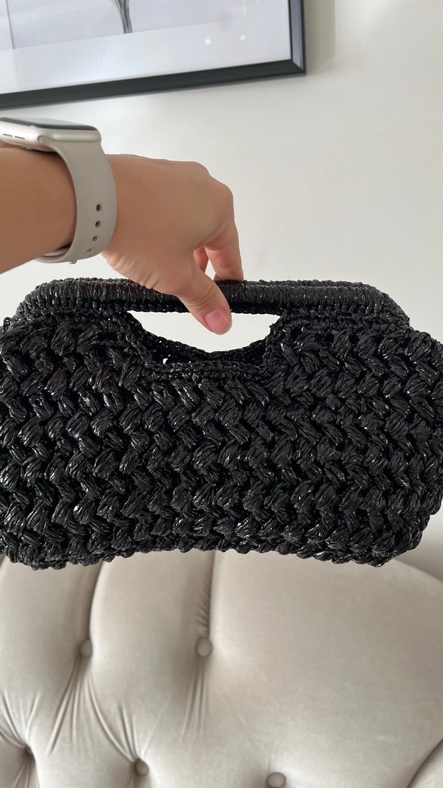 Örgü Siyah Kadın Çanta - Görsel 4
