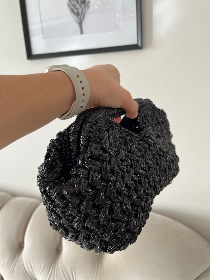 Örgü Siyah Kadın Çanta - Görsel 2