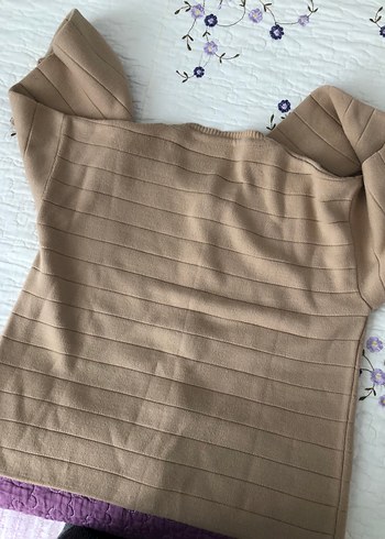 Bej Düğmeli Kadın Triko Hırka - Görsel 3