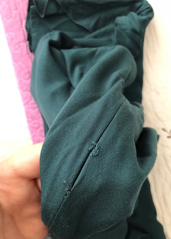 Saten Görünümlü Yeşil Salaş Kadın Pantolon - Görsel 3