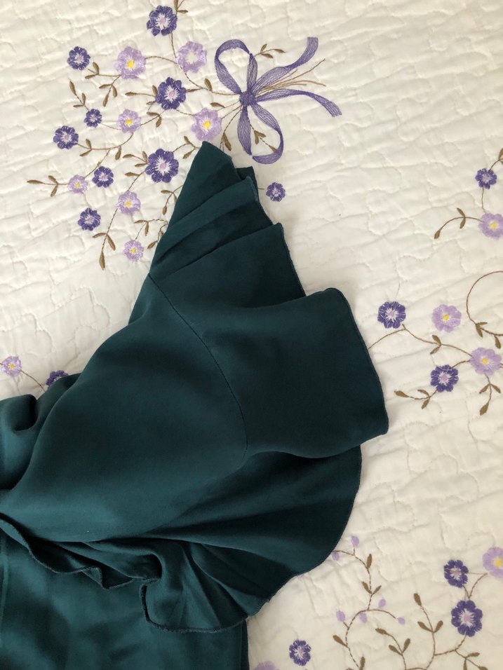 Saten Görünümlü Yeşil Salaş Kadın Pantolon - Görsel 5