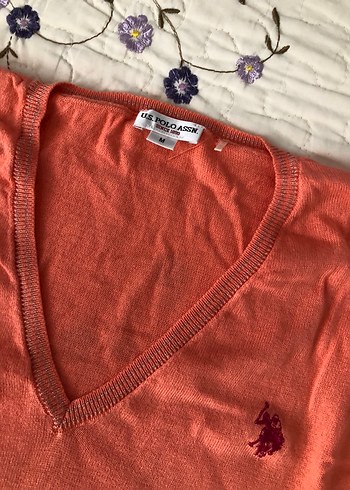 Kadın Kırmızı V Yakalı Pamuklu Triko - Görsel 2