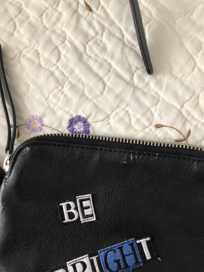 Siyah Baskılı Deri Kadın Çanta - Görsel 2