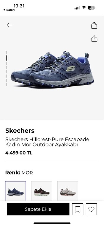 Skechers SKECHERS TRAİL MOR SPOR AYAKKABI