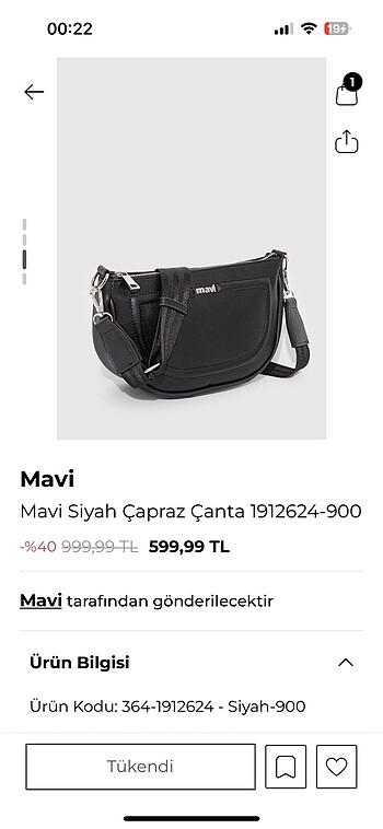 MAVİ SİYAH ÇAPRAZ ÇANTA