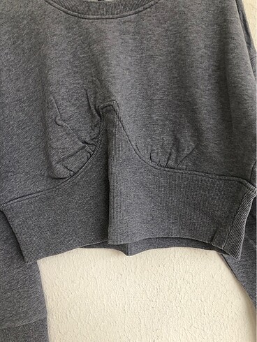 xl Beden Gri crop sweatshirt
