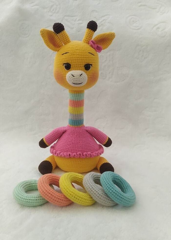 Amigurumi eğitici oyuncak zürafa - Görsel 3