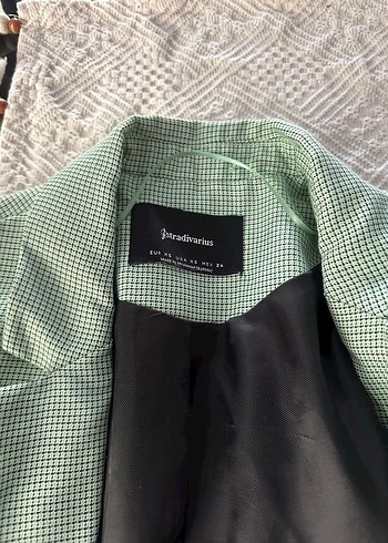 Stradivarius Düğmeli Yeşil Kadın Blazer Ceket - Görsel 2
