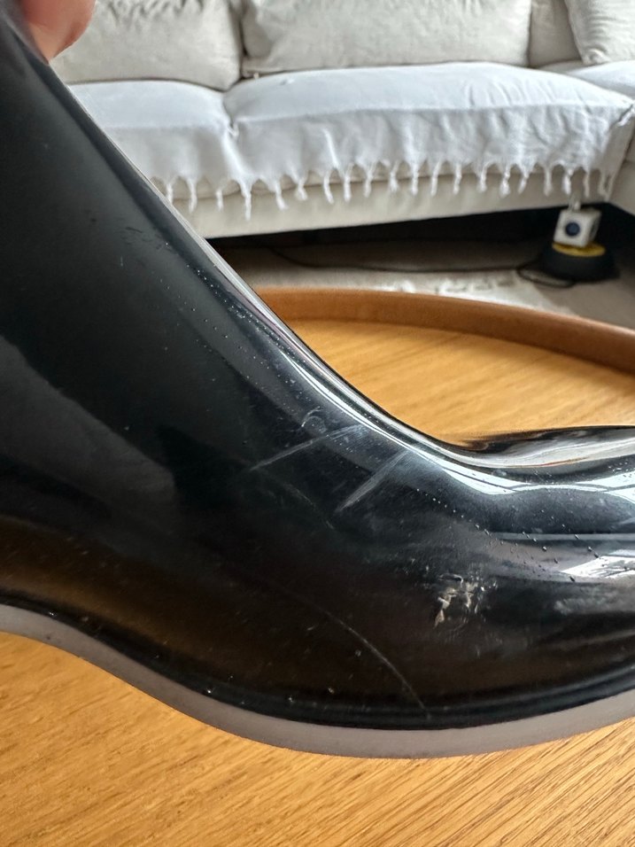 Parlak Siyah Kadın yağmur botu - Görsel 2