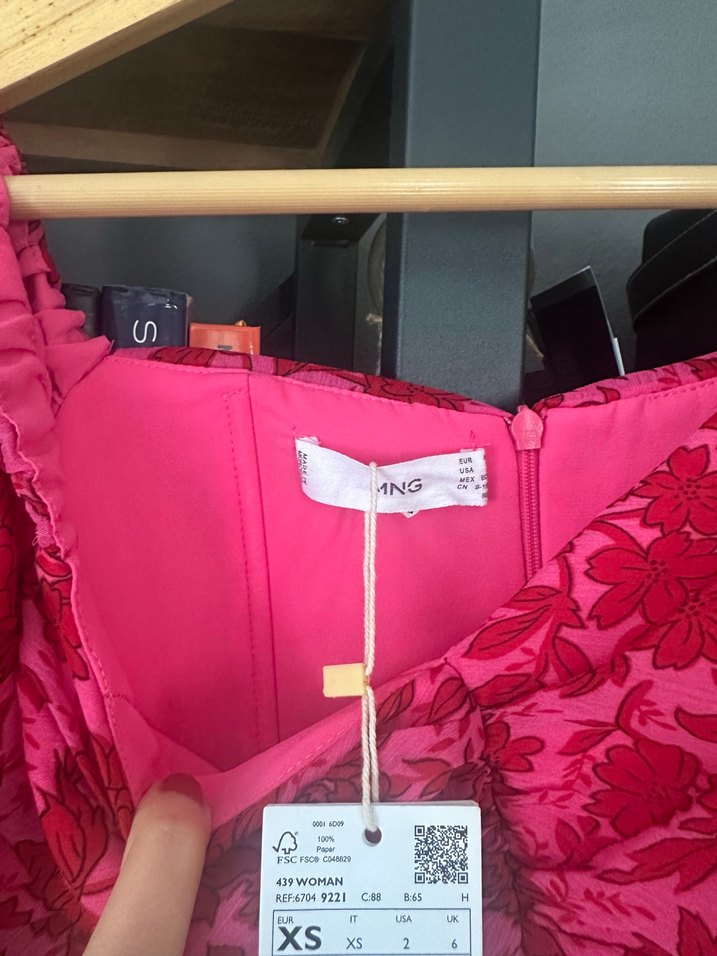 Pembe V Yaka Drapeli Midi Mini Elbise - Görsel 3